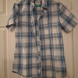 American Eagle Outfitters Blue and White Checkered Shirt
